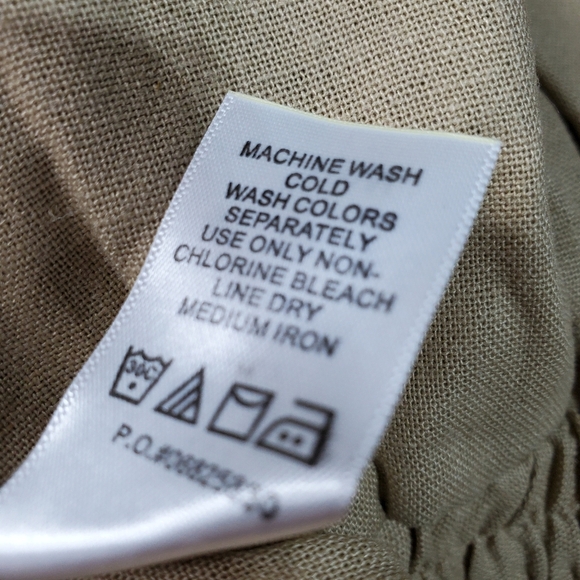 Jessica London Lightweight Linen Blend Straight Leg Pants Tan Plus Size 12W - Picture 10 of 11